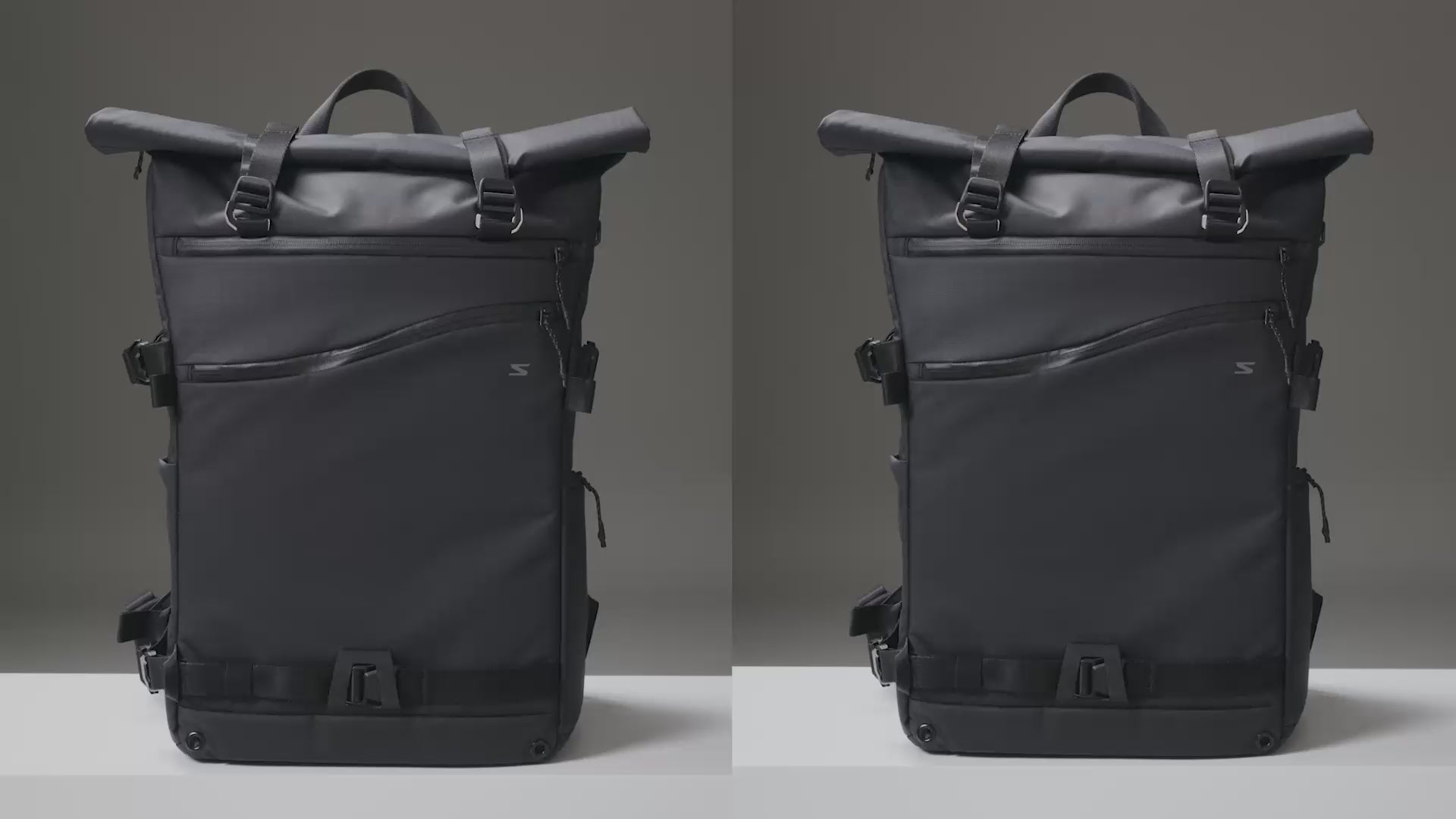 Cargar video: rolltop backpack being packed