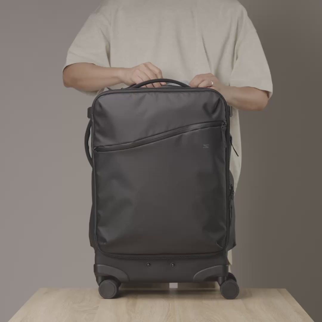 Video showcasing the Ultra Shell Camera Backpack packed with camera gear, lenses, and shooting essentials, highlighting its spacious interior and organized storage for creators on the go.